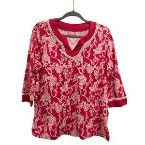 Women's Petite XL Shirt 3/4 Sleeve Croft & Barrow Pink